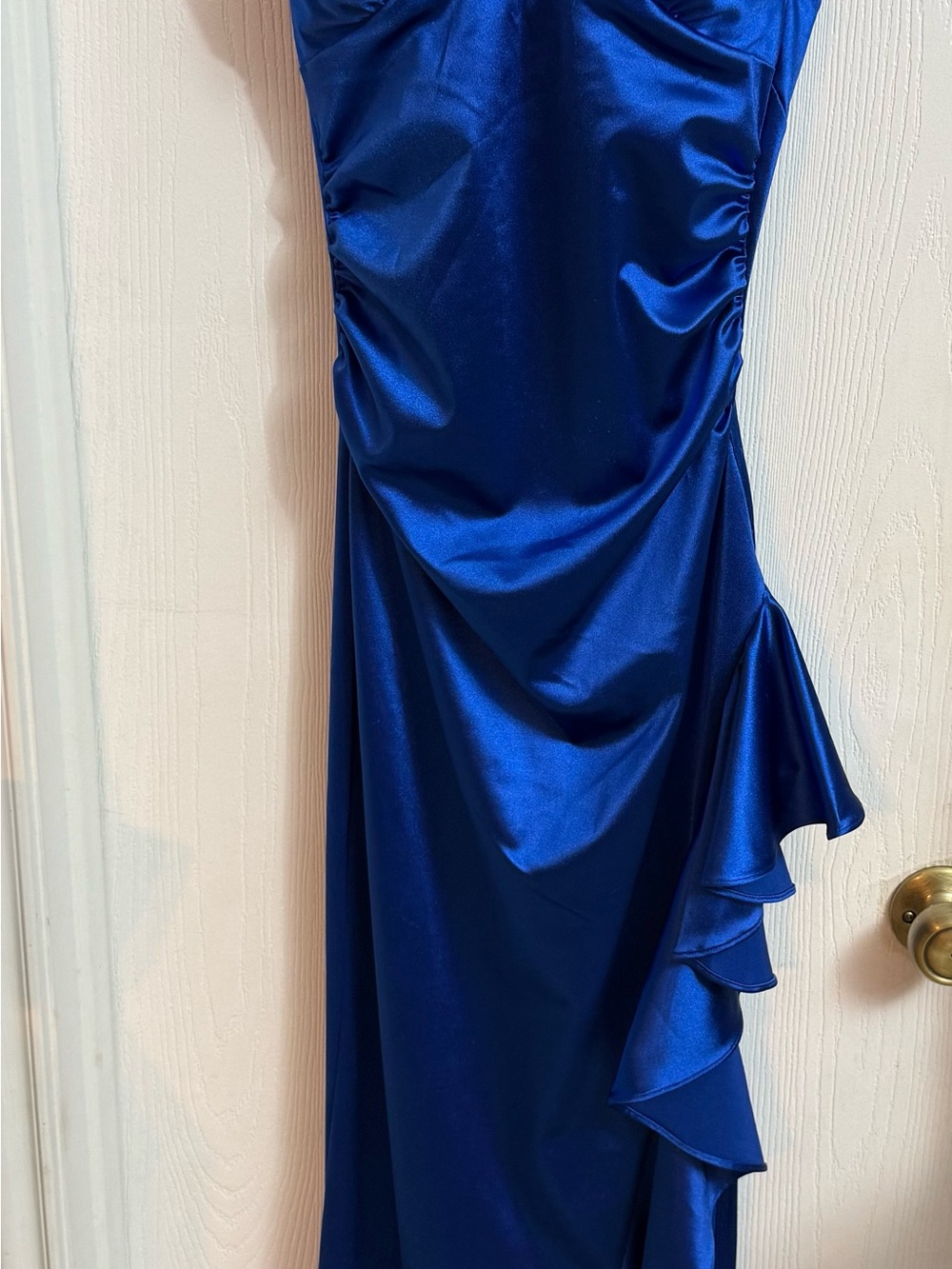 Elegant Royal Blue Satin Evening Dress